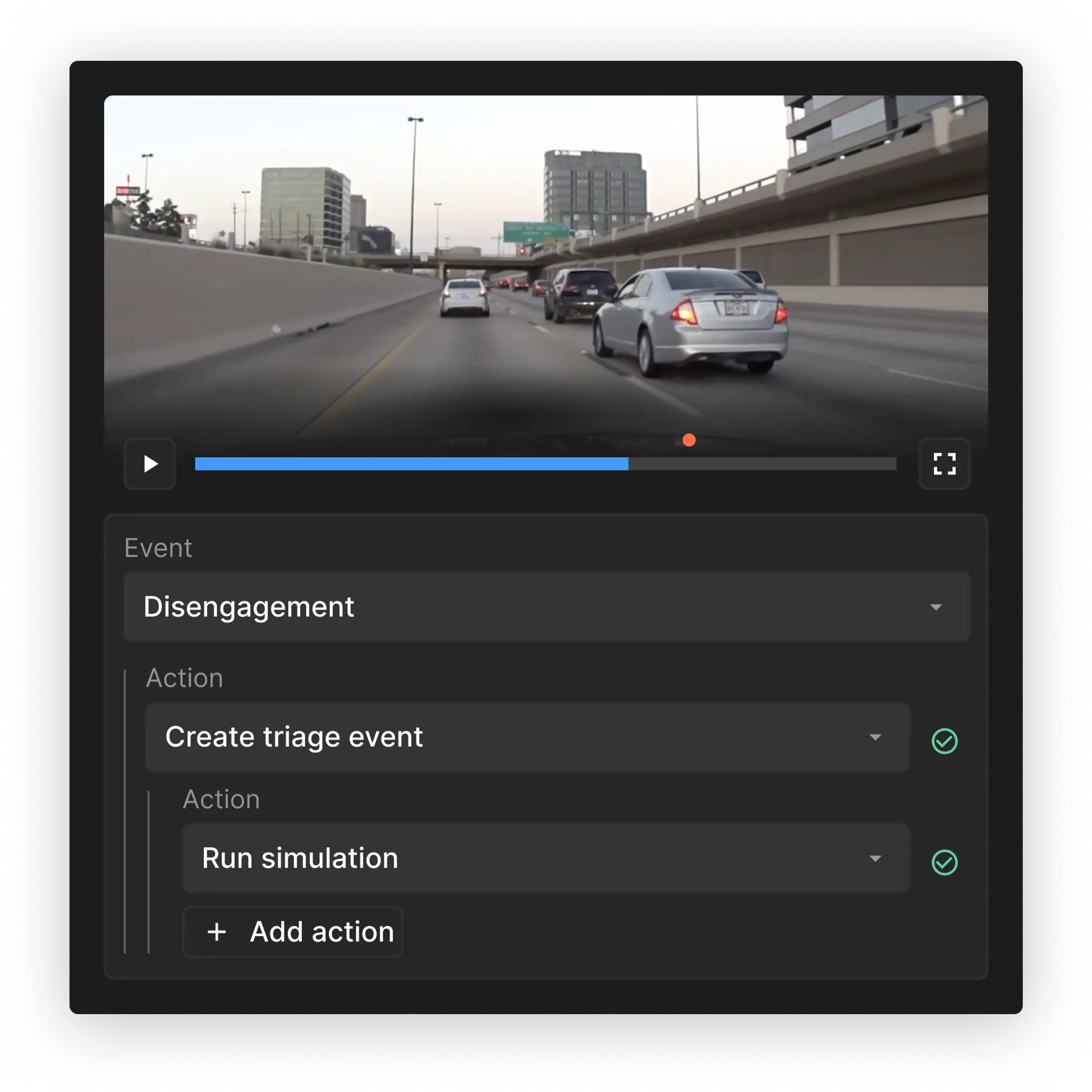 An image across the top that shows freeway traffic, with textual description below.
