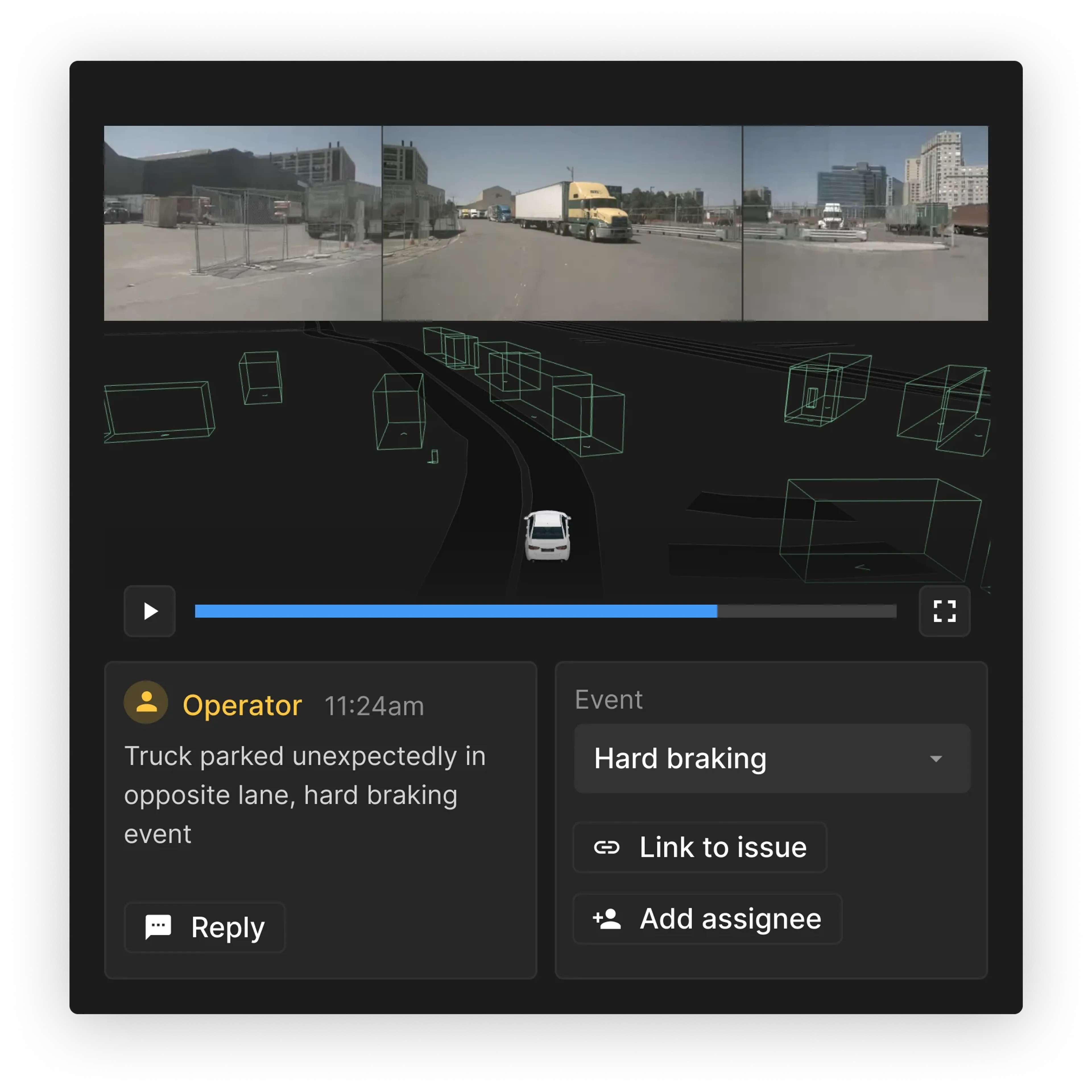 Three images across the top, with a truck in the middle image, and wire image representations across the middle, and across the bottom text descriptions.