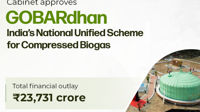 केंद्र सरकार ने गोबरधन योजना के लिए ₹23,731 करोड़ मंजूर किए हैं।