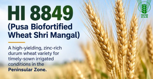 गेहूं की नई किस्म HI 8849: एक हेक्टेयर में 51.9 क्विंटल उपज, जिंक से भी भरपूर