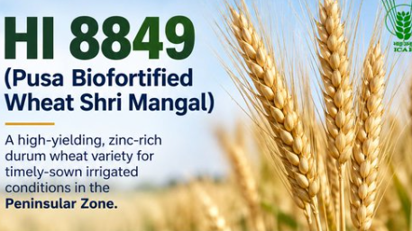 गेहूं की नई किस्म HI 8849: एक हेक्टेयर में 51.9 क्विंटल उपज, जिंक से भी भरपूर