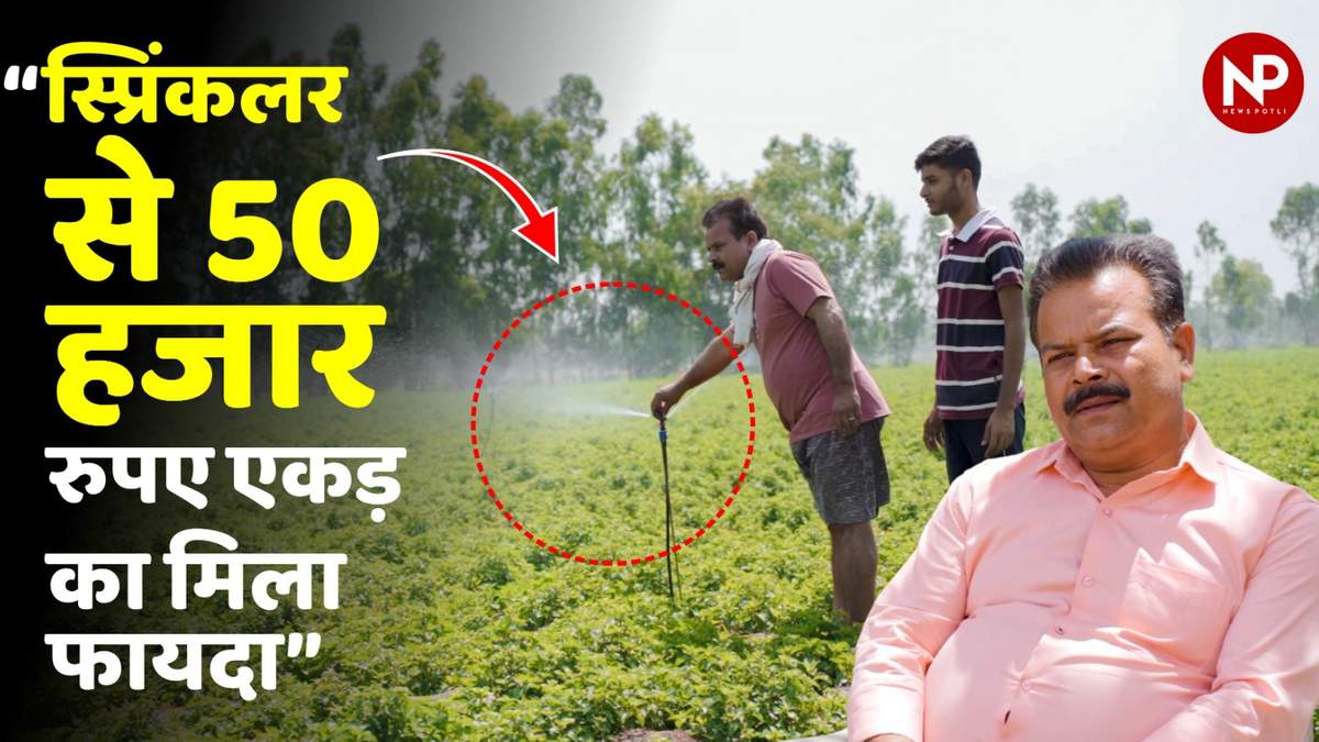 तकनीक से तरक्की पार्ट-17: स्प्रिंकलर से आलू और मेंथा की फसल में बढ़ा उत्पादन
