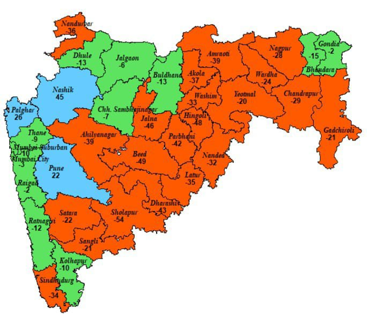 13 सितंबर तक महाराष्ट्र में मौसमी बारिश की स्थिति