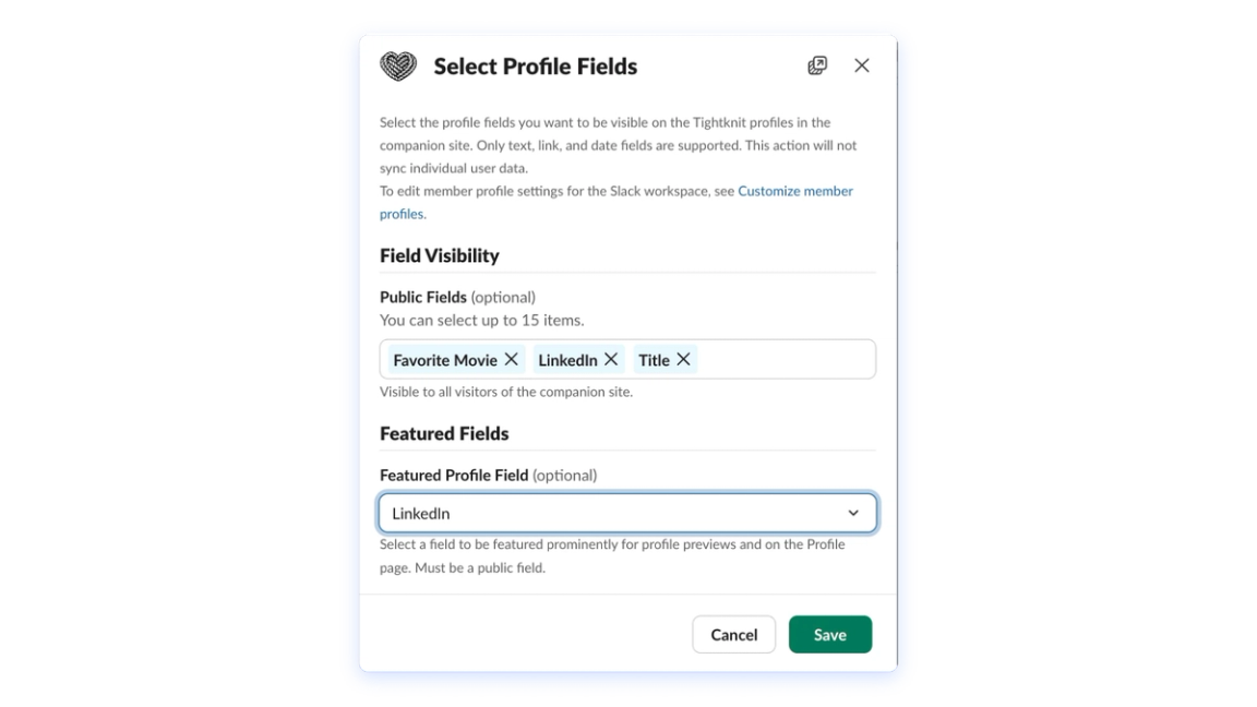 Profile Sync from Slack preview
