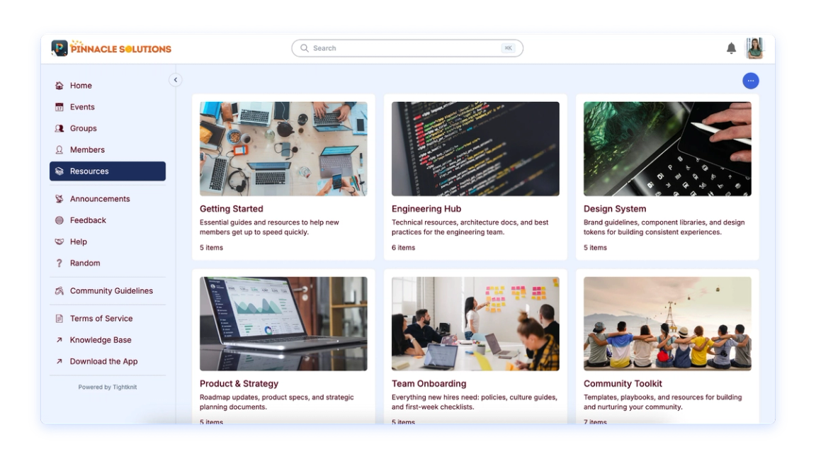 Content Resources preview