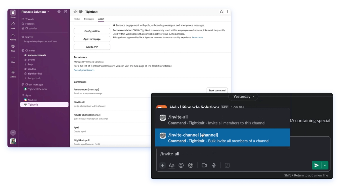 Shortcuts & Commands preview
