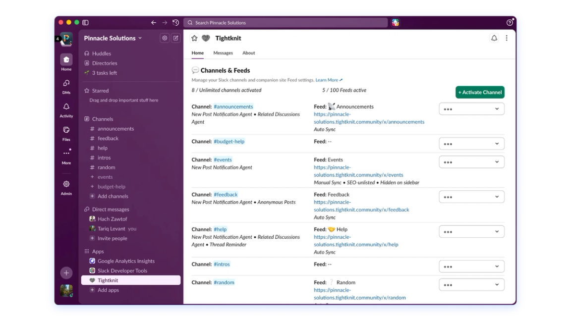 Channel Activation preview