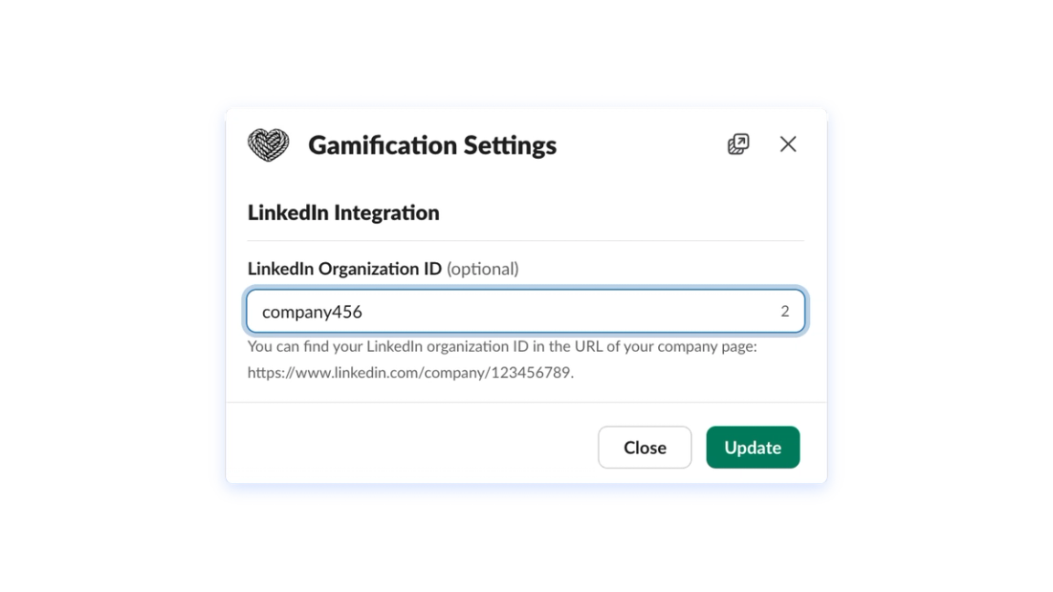 Gamification Settings preview