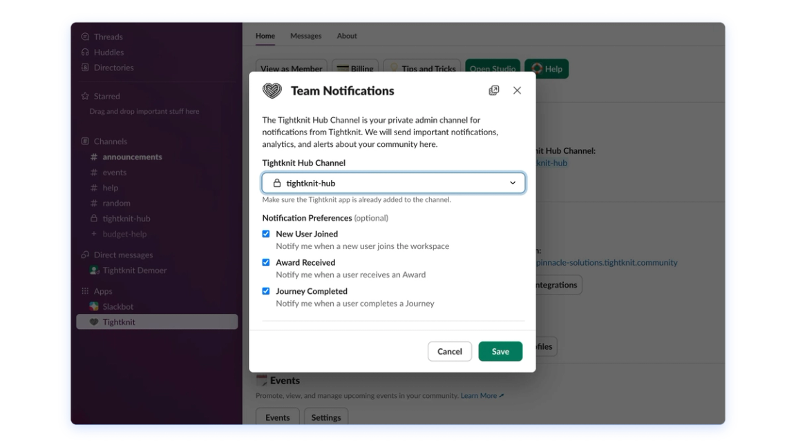 Team Notifications preview