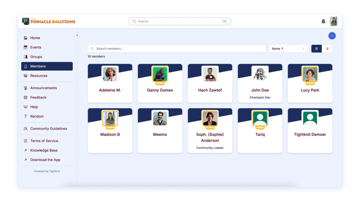 Member Directory preview