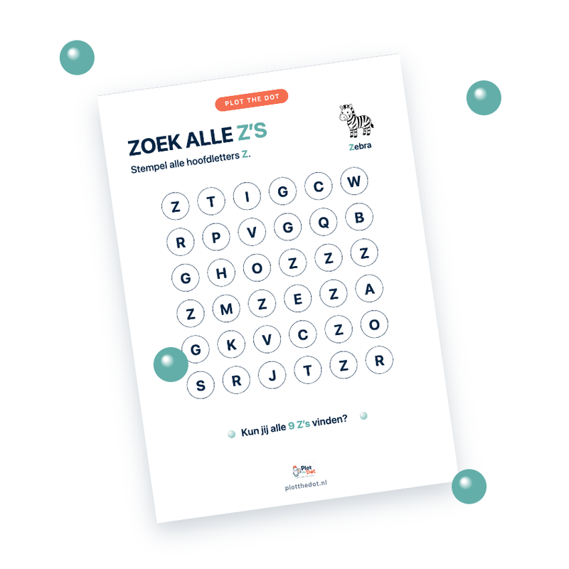 Voorbeeld van Hoofdletter Z van Zebra