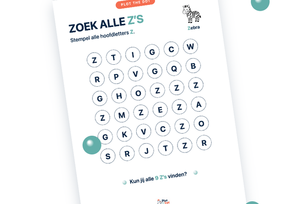 Hoofdletter Z van Zebra