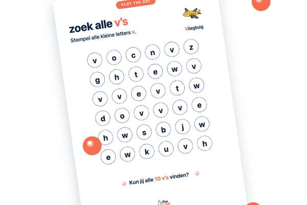 Kleine letter v van Vliegtuig
