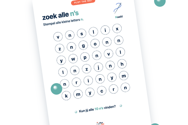Kleine letter n van Naald