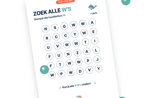Hoofdletter W van Walvis
