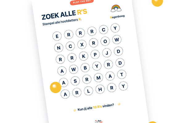 Hoofdletter R van Regenboog