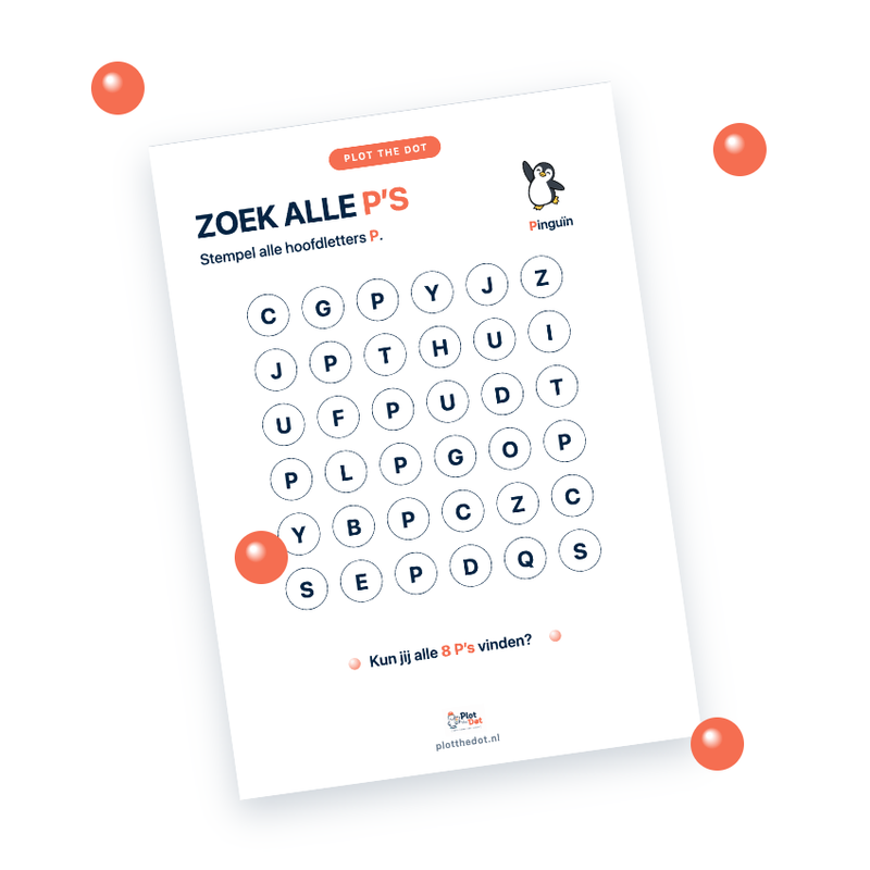 Voorbeeld van Hoofdletter P van Pinguin