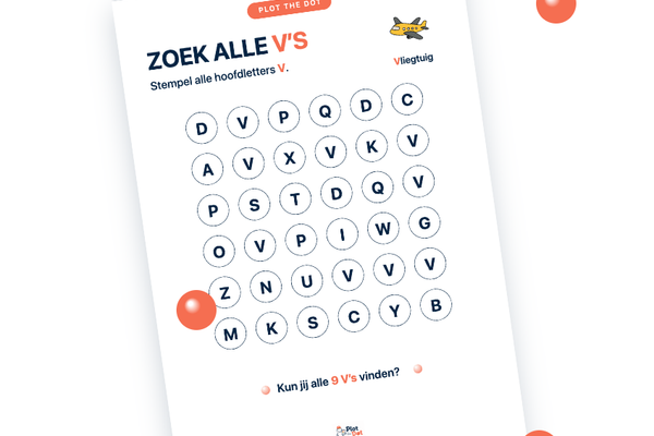 Hoofdletter V van Vliegtuig