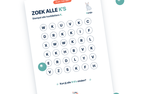 Hoofdletter K van Konijn