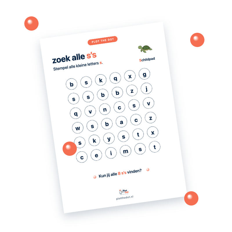Voorbeeld van Kleine letter s van Schildpad