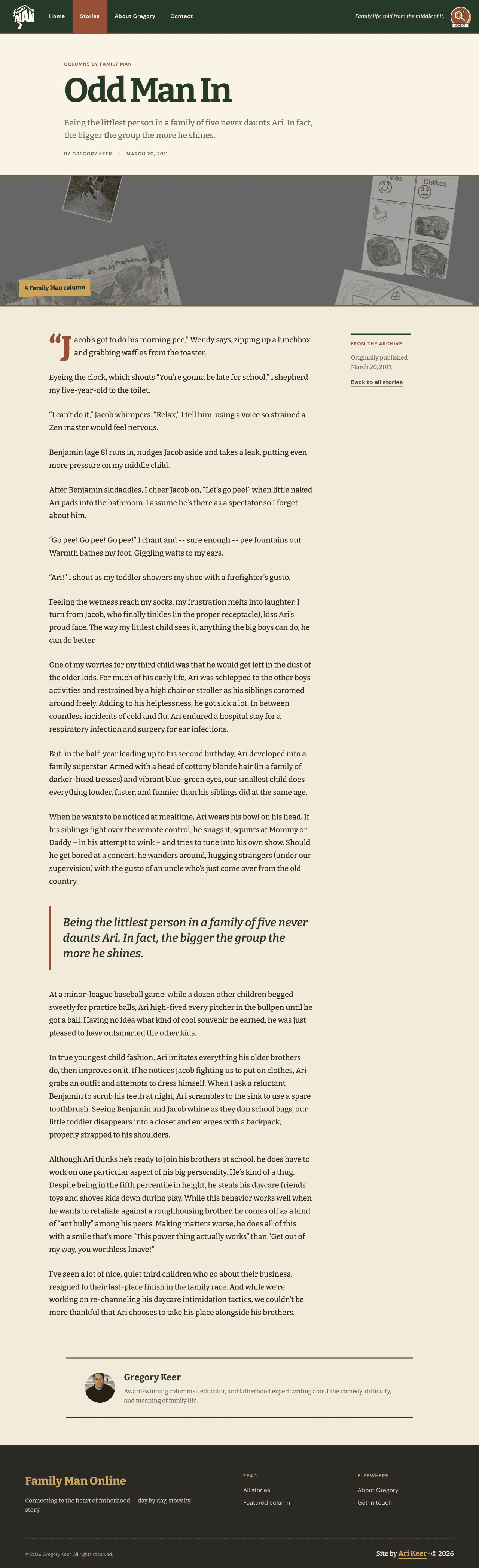 Family Man Online article page