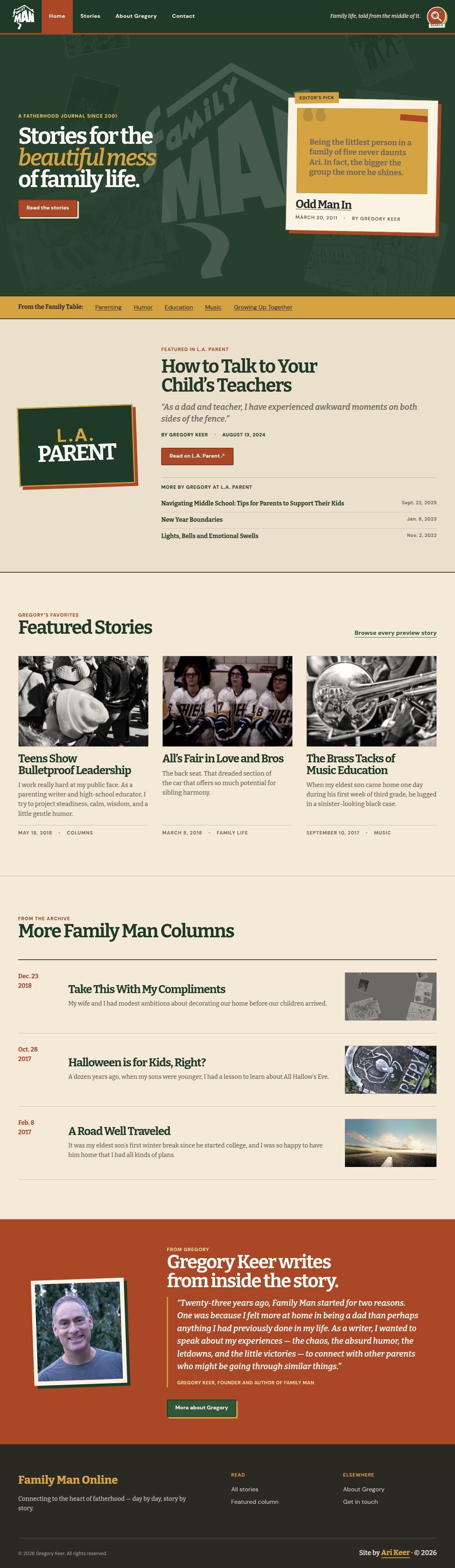 Family Man Online homepage