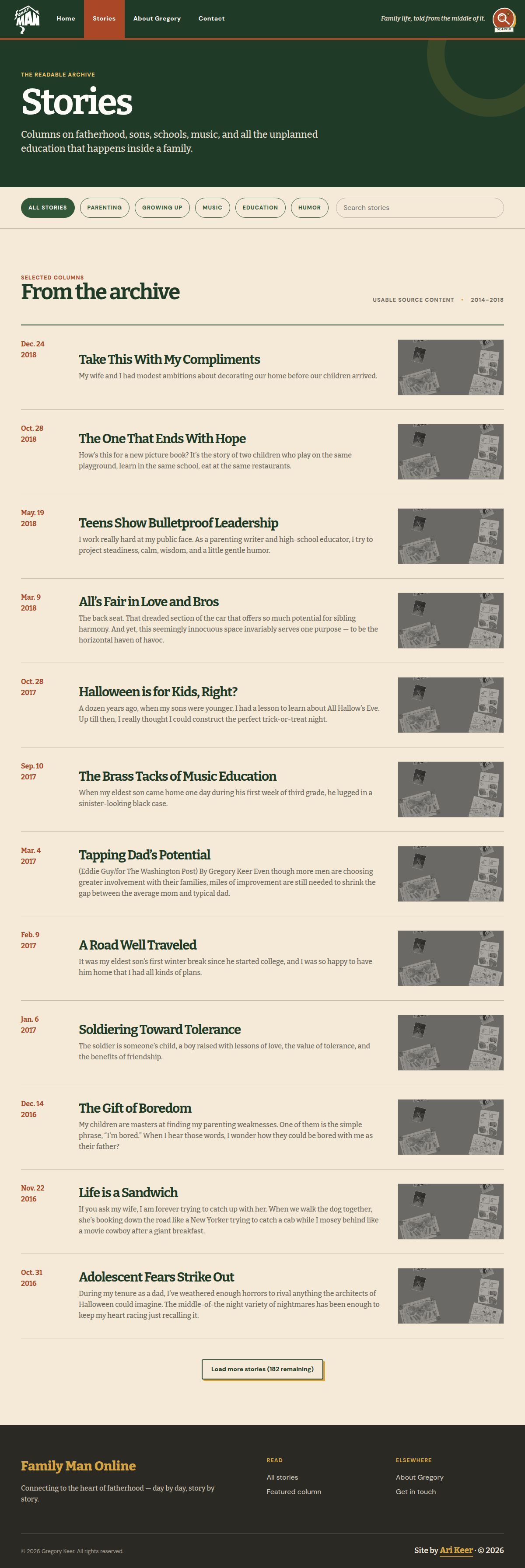 Searchable Family Man Online story archive