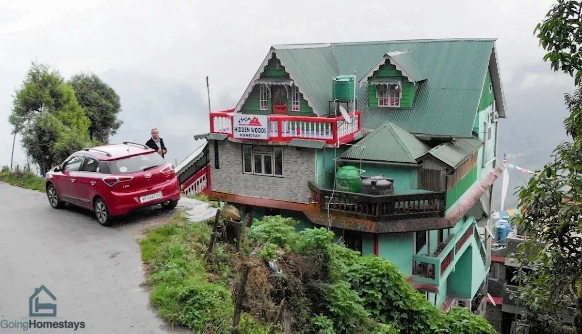 Secret Cabin in the woods with sunrise, stargazing