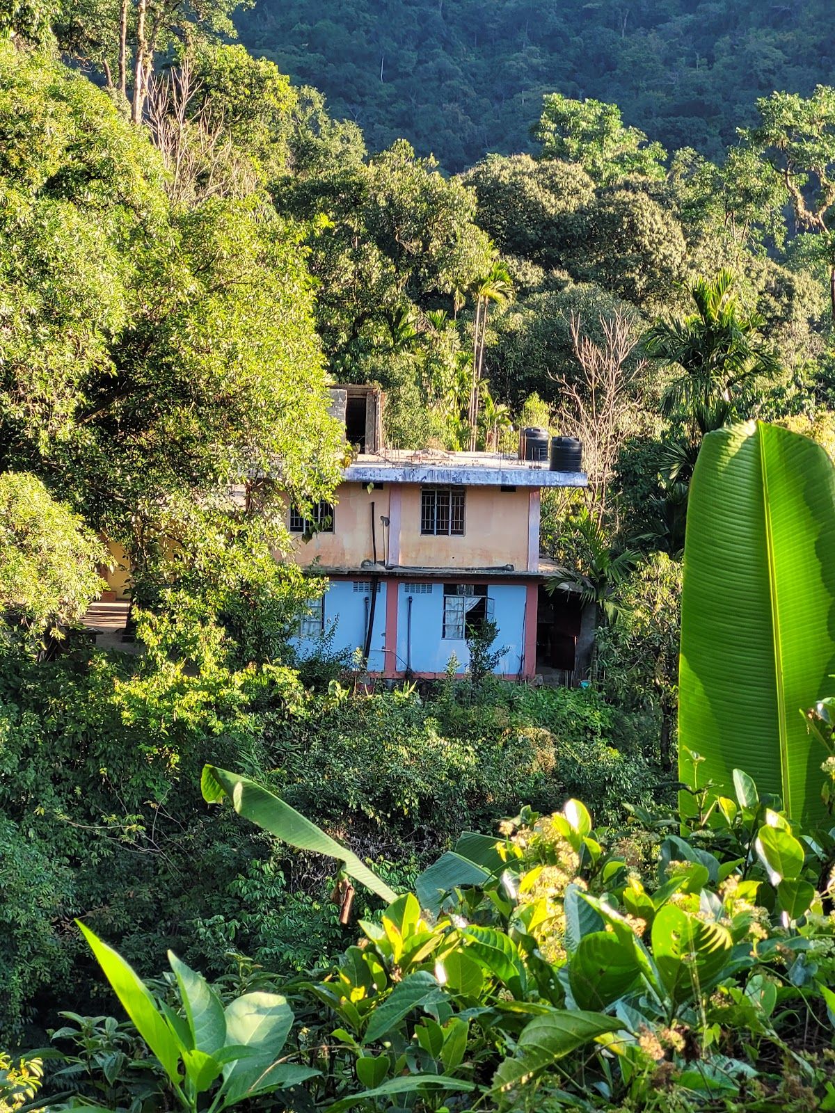 Riverfront cabin with a deck near Mawsynram, Meghalaya