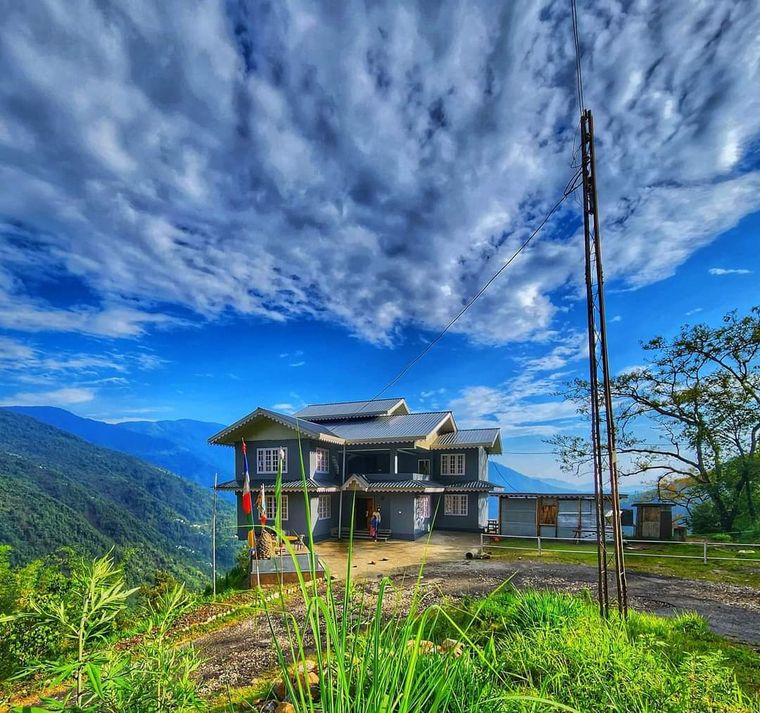 House on the Silk Route, Sikkim, with valley views