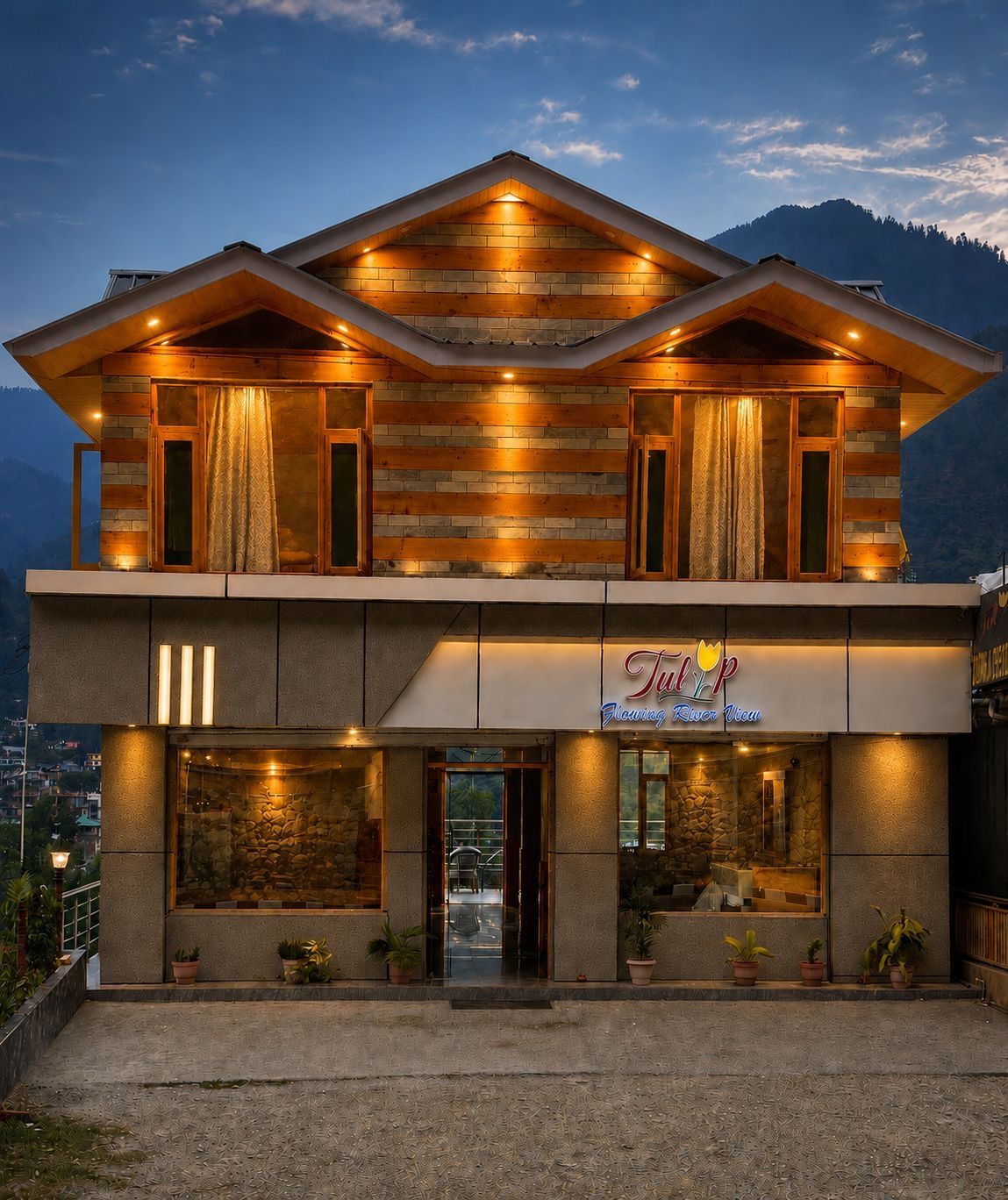 Himachal homestay with river & valley views