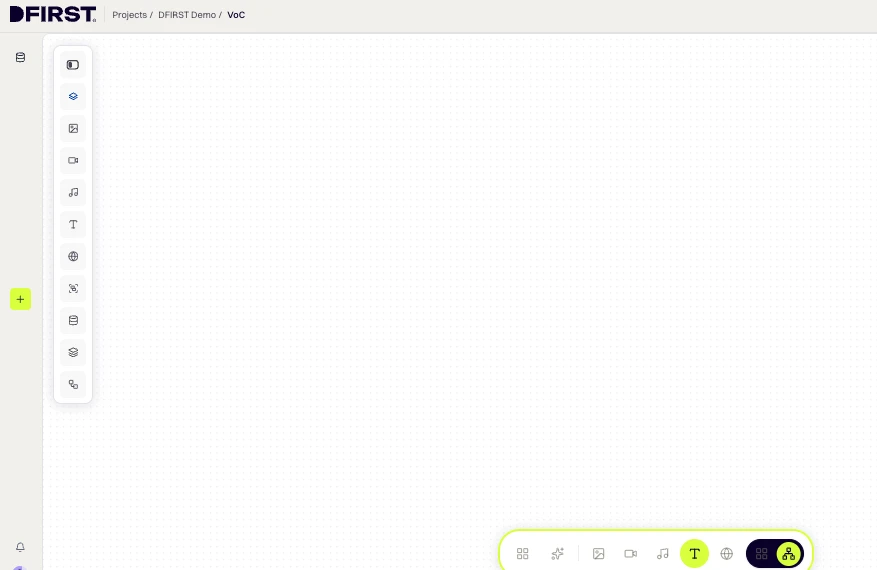 DFIRST whiteboard screenshot: Open a Whiteboard and switch to Canvas View