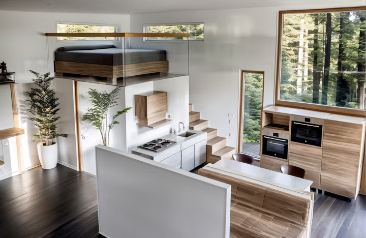 2. Attefallshus med sovloft och kök – 30 m²