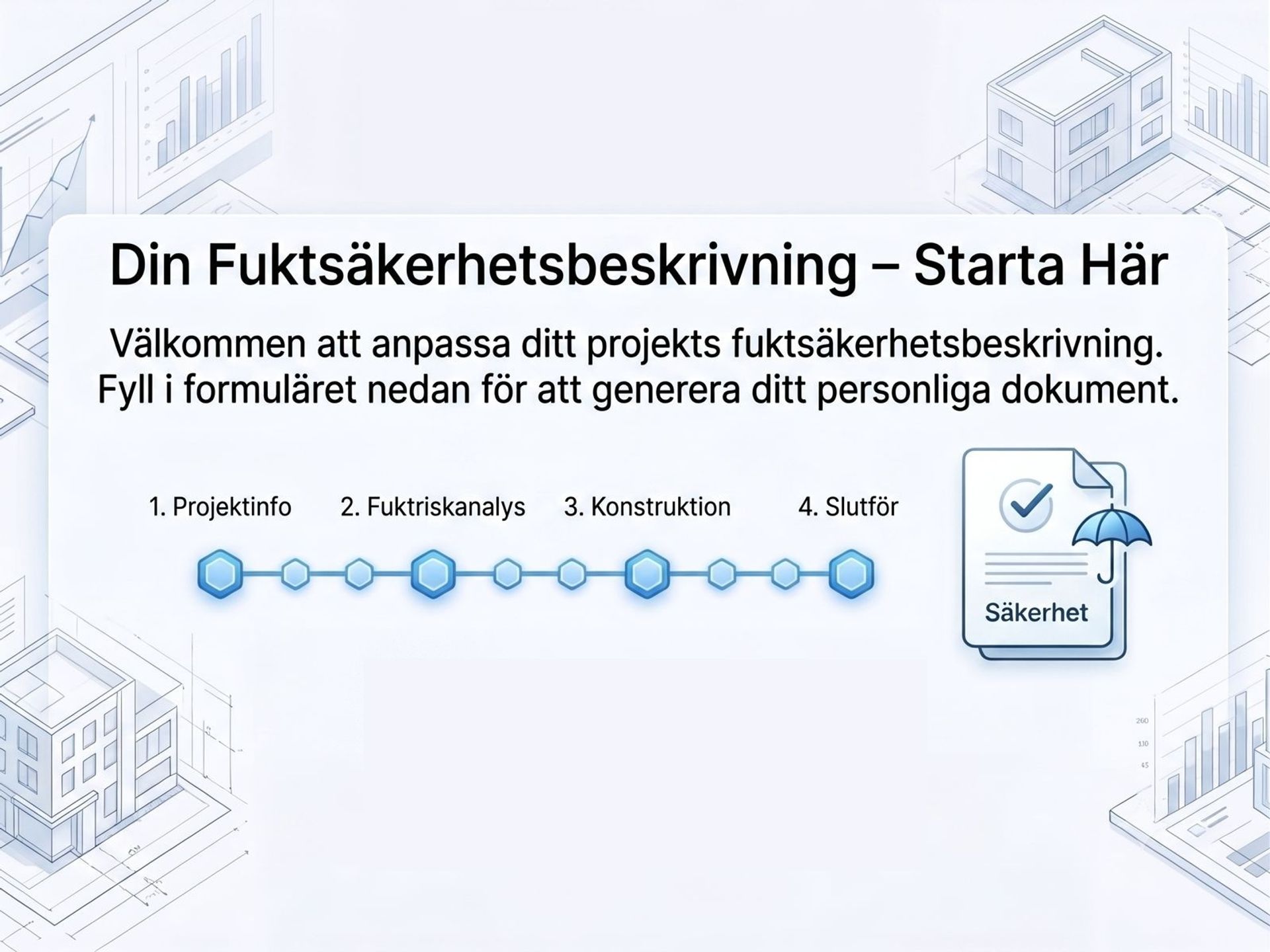 Skärmbild av dokumentmall med Konstruktionshjälpens logotyp och instruktionstext