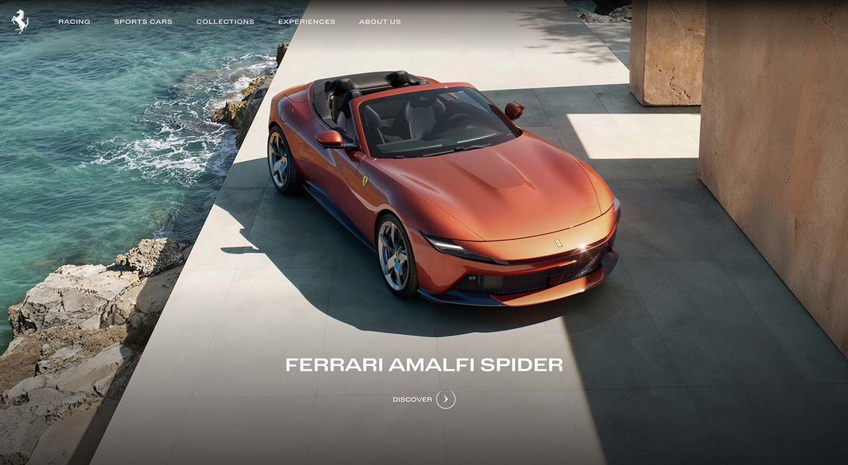 Ferrari homepage screenshot