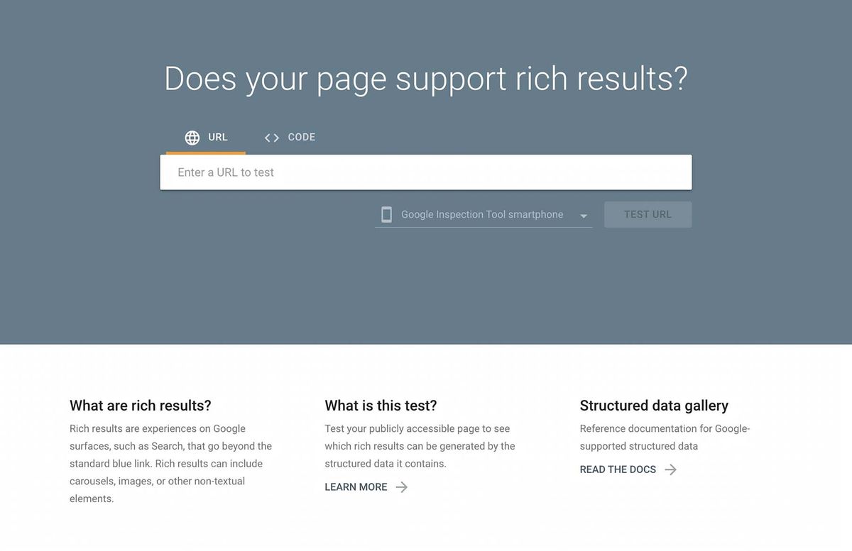 Screenshot of Googles Structured Data testing tool