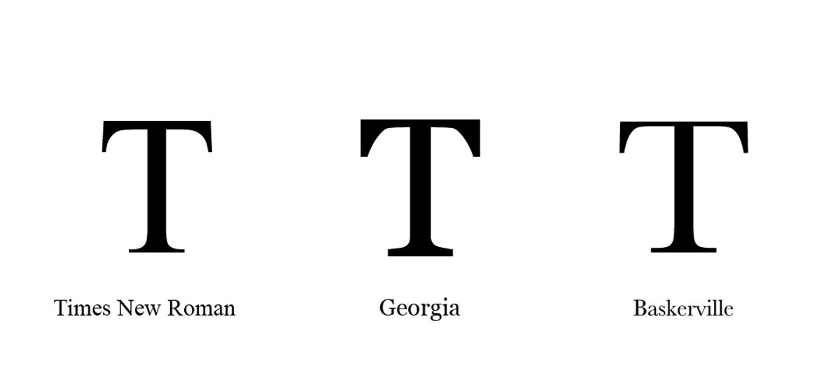 Example of serif fonts