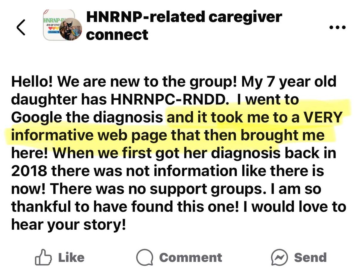 Screenshot of feedback on the HNRNP website experience
