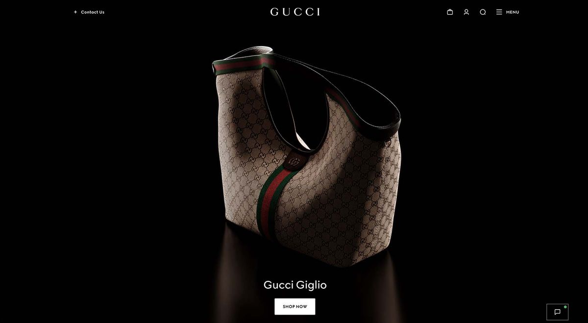 Gucci homepage screenshot