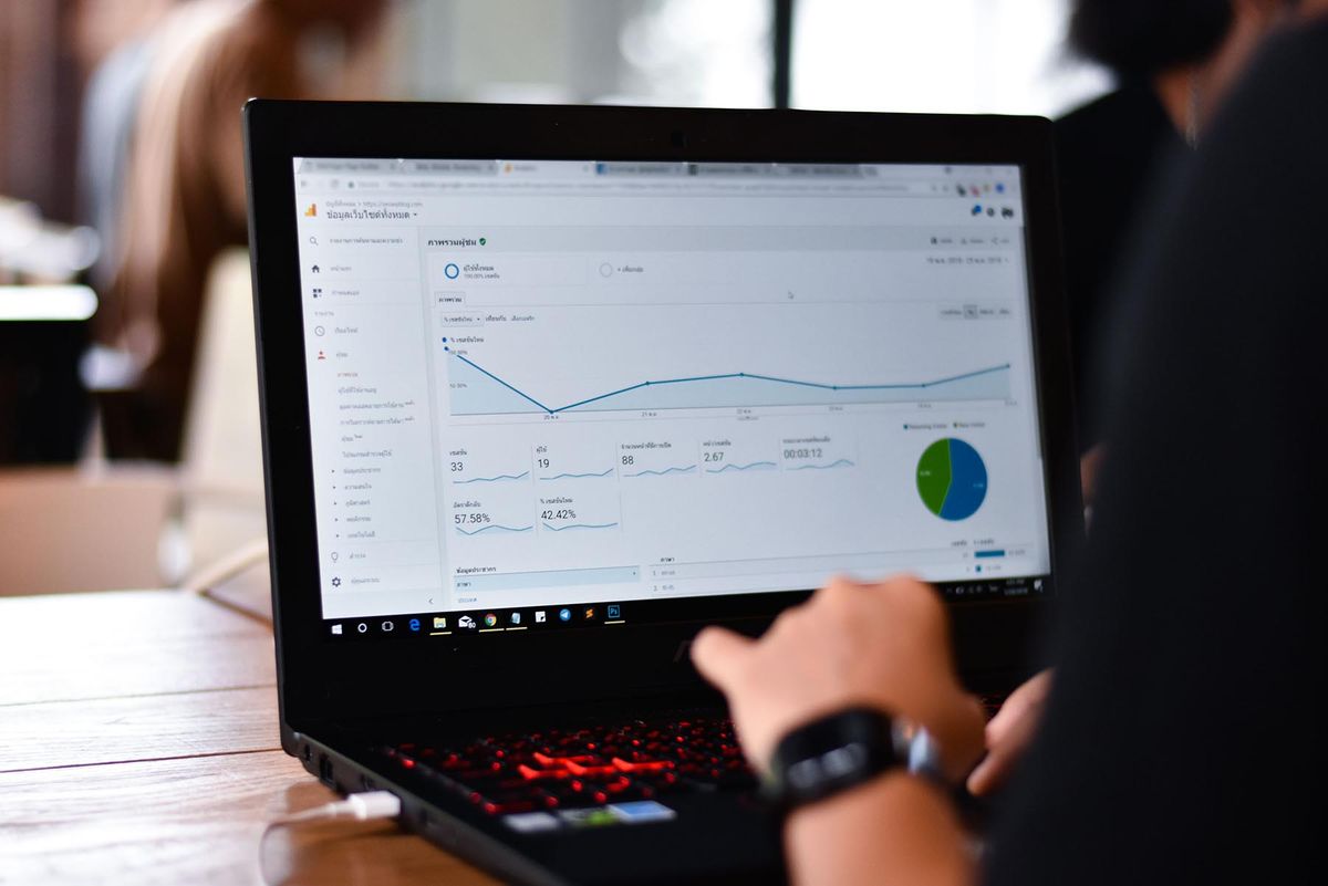 A user looks at a set of analytics for a website