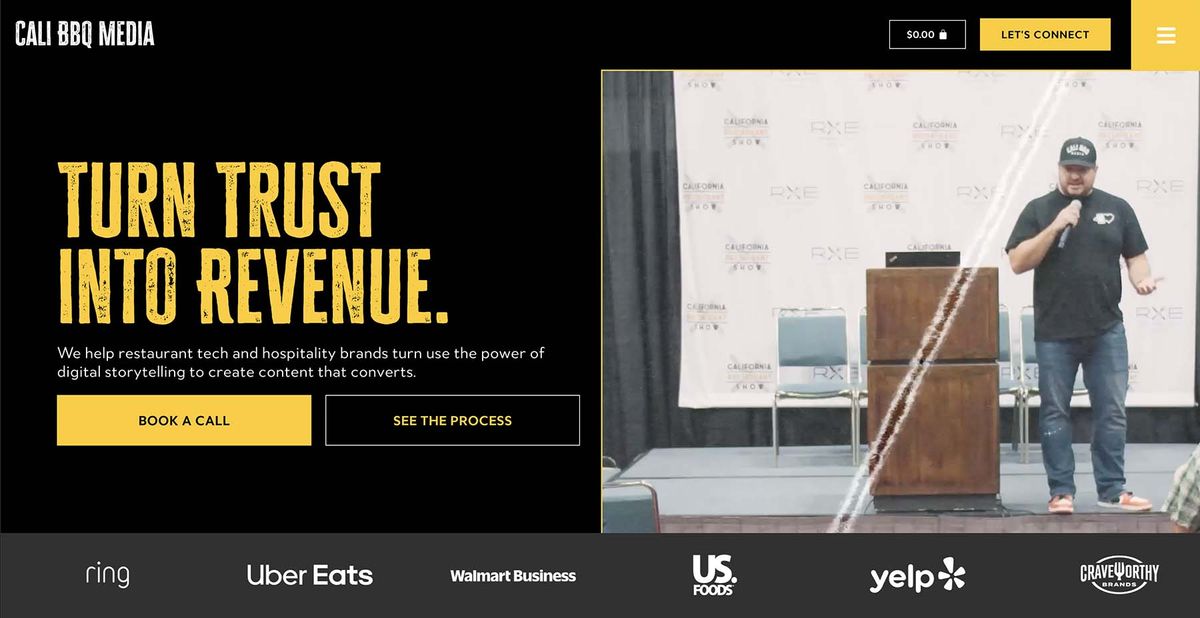 Screenshot of the homepage for betheshow.media