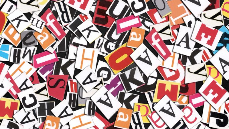 Collection of mixed typefaces