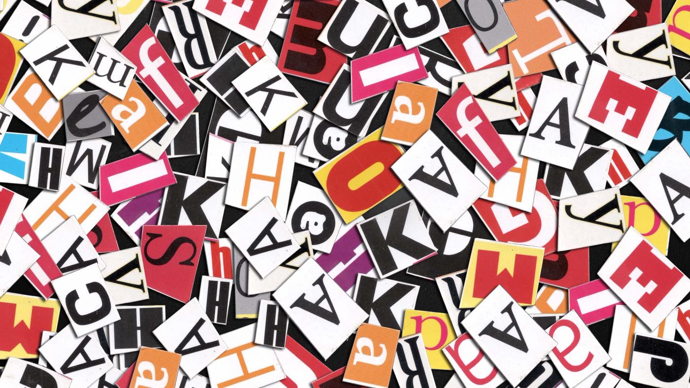 Collection of mixed typefaces