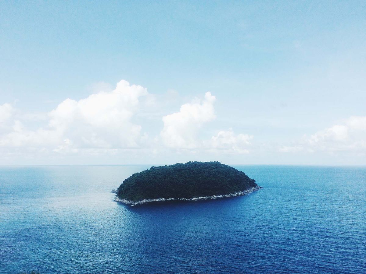 Island in an ocean