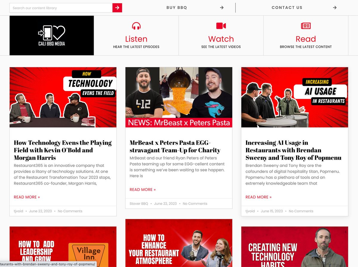 Cali BBQ content website