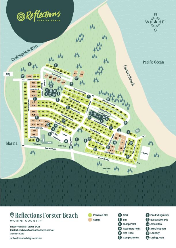 Reflections_Forster-Beach_Holiday_and_caravan-park_map