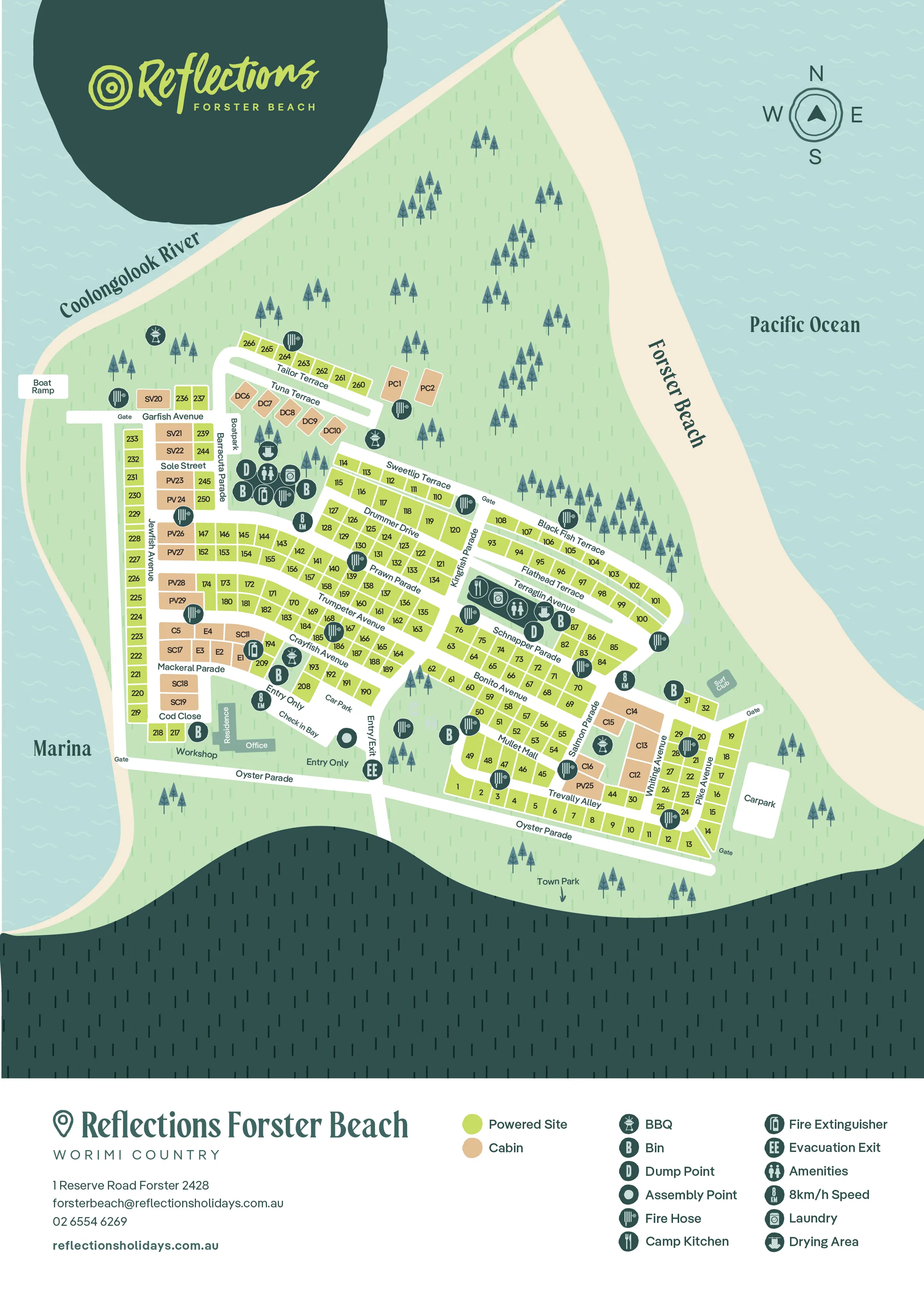 Reflections_Forster-Beach_Holiday_and_caravan-park_map
