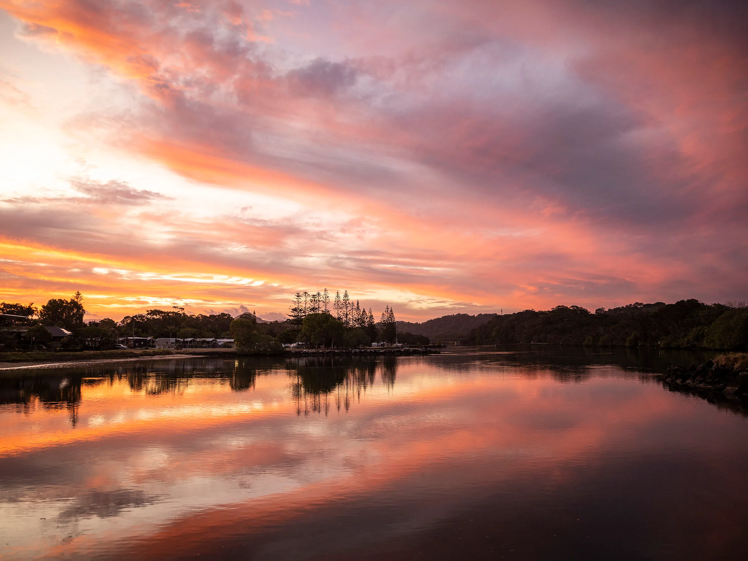 Reflections Holidays Massy Greene holiday & caravan park sunset Brunswick River