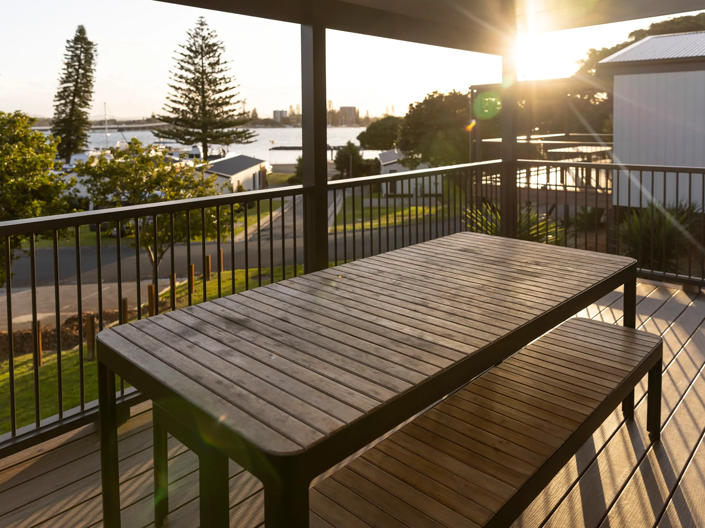 Reflections Holidays Forster Beach holiday & caravan park cabin accommodation overlooing Coolongolook River