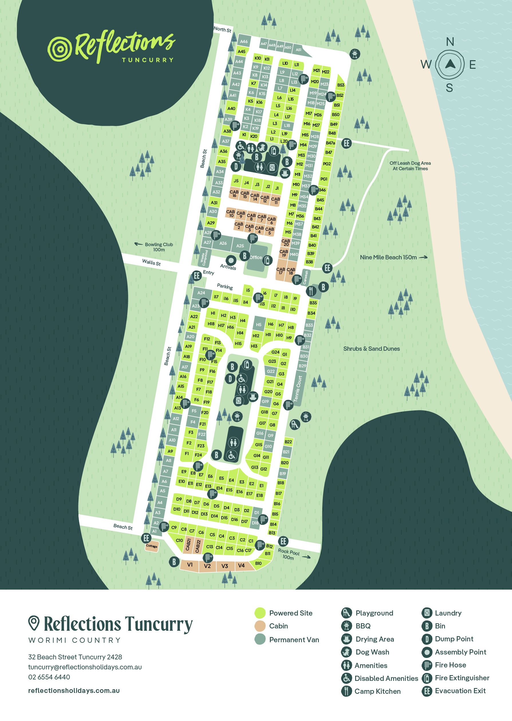 Reflections_Tuncurry_Holiday_and_caravan-park_Map